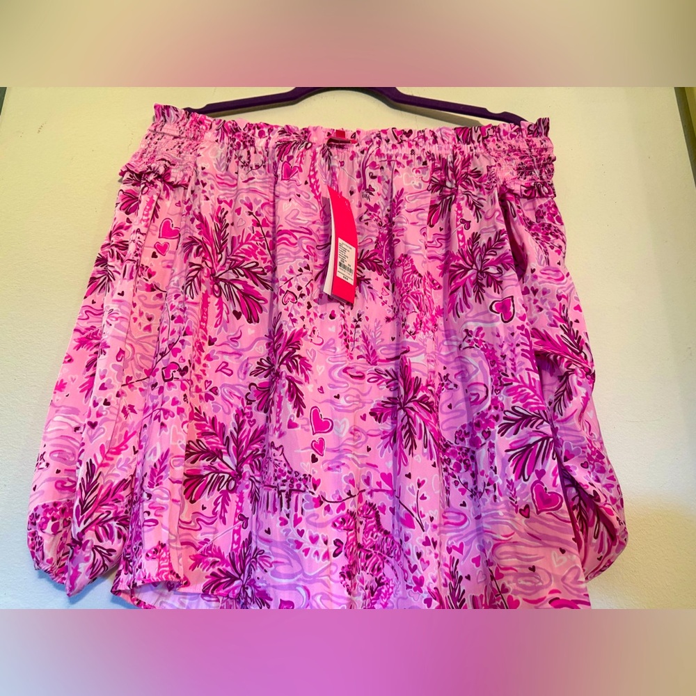 Lilly Pulitzer pink Blanche Top Print Wild About You Size X Small New w Tags XXS